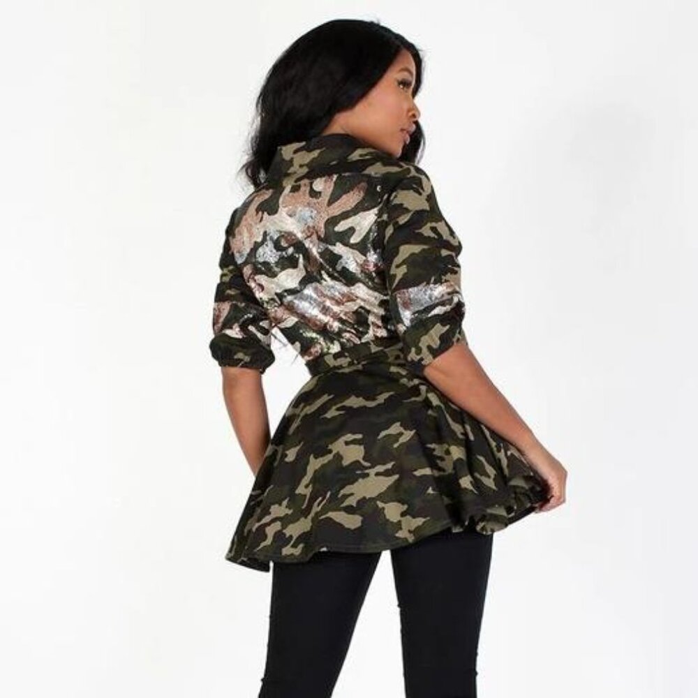 Sequin Camouflage Blazer
